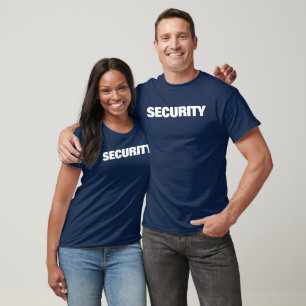 Mens Womens Unisex Security Navy Blue Double Sided T-Shirt