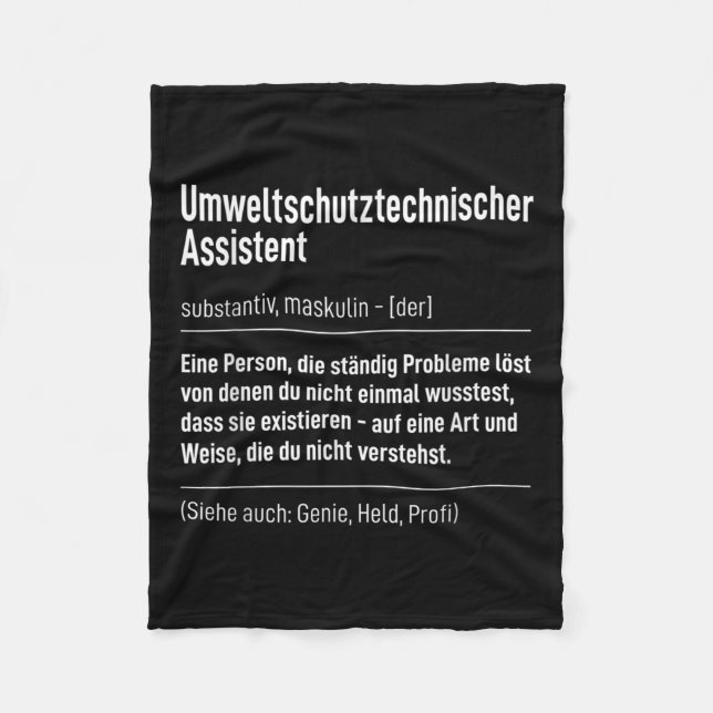 Mens Work Saying Definition Environmental Protecti Fleece Blanket (Front)