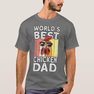 Mens Worlds Best Chicken Dad Farmer Rooster Hen C T-Shirt