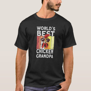 Mens Worlds Best Chicken Grandpa Farmer Rooster H T-Shirt