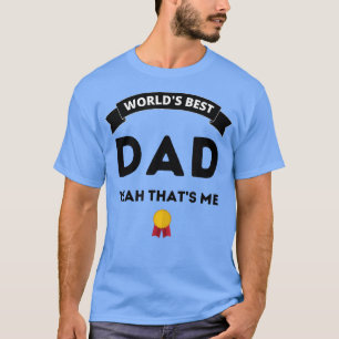 Mens World's best dad tshirt banner and medal fath