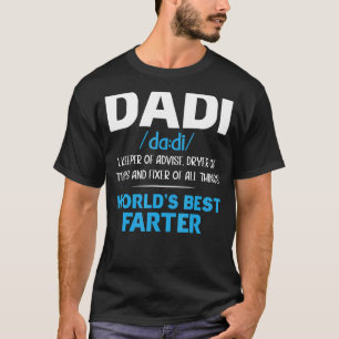 Mens World's Best Farter Dad Jokes Fathers Day Pap T-Shirt