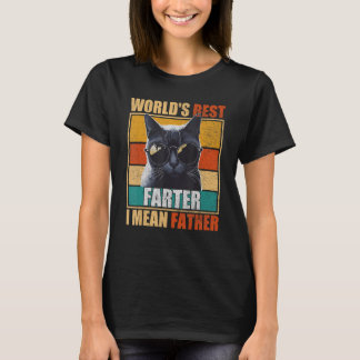 Mens Worlds Best Farter I Mean Father Best Cat Dad T-Shirt
