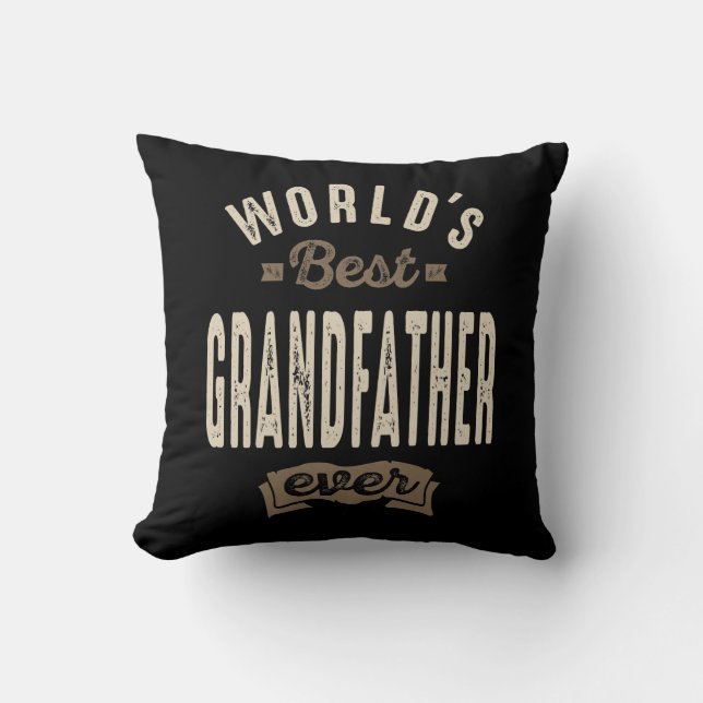 Mens World's Best Grandfather Ever Gift Cushion (Front)