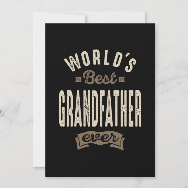 Mens World's Best Grandfather Ever Gift Thank You Card (Front)