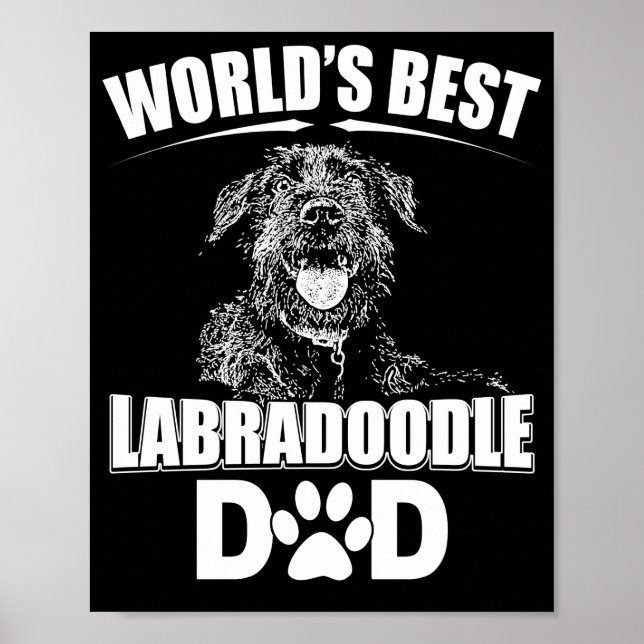Men's World's Best Labradoodle Dad Dog Owner Poster (Front)