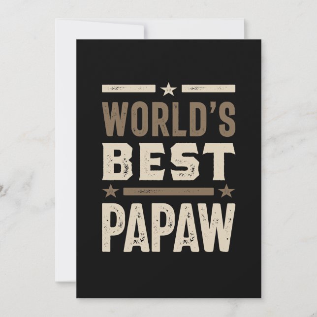 Mens World's Best Papaw Grandpa Gift Thank You Card (Front)