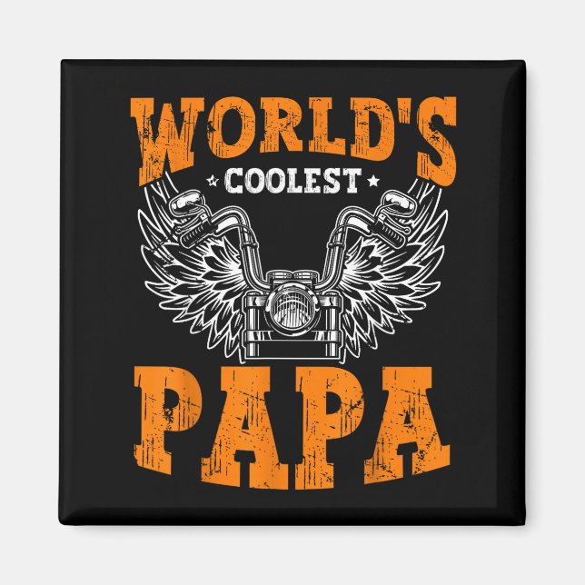 Mens World's Coolest Papa Dad In The World Father' Magnet (Front)