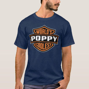 Mens Worlds Coolest POPPY Best Dad Inhe World Fath T-Shirt