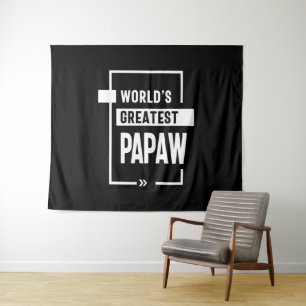 Mens World's Greatest Papaw Gift Tapestry