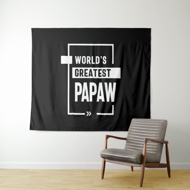 Mens World's Greatest Papaw Gift Tapestry (In Situ (Horizontal))