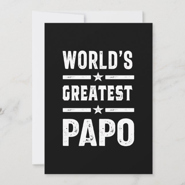 Mens World's Greatest Papo Funny - Father's Day Thank You Card (Front)