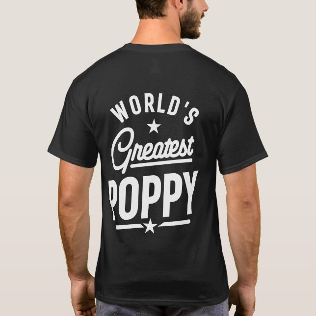 Mens World's Greatest Poppy Father's Day Gift T-Shirt (Back)