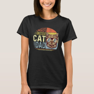 Mens Worlds Okayest Cat Dad Cat Vintage T-Shirt