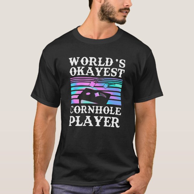 Mens Worlds Okayest Cornhole Player T-Shirt (Front)