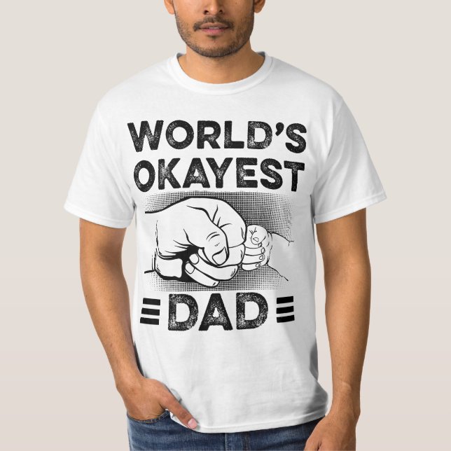 Mens World's Okayest Dad  T-Shirt (Front)