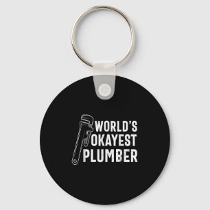 Mens Worlds Okayest Plumber Funny Plumber Quote Pl Key Ring