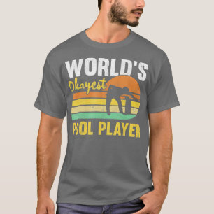 Mens Worlds Okayest Pool Player Retro Funny Billia T-Shirt