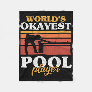 Mens Worlds Okayest Pool Player Snooker Retro Funn Fleece Blanket