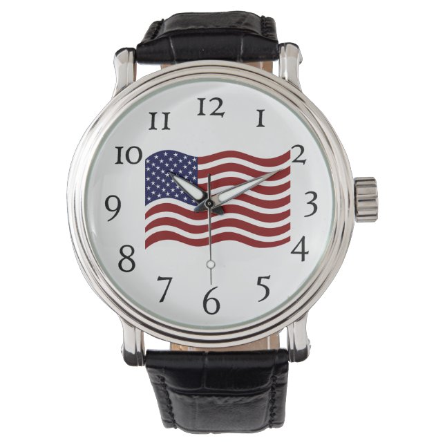 Men's Wrist Watch - American Flag (Front)