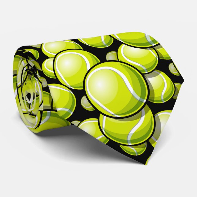 Men's yellow tennis ball Necktie (Rolled)