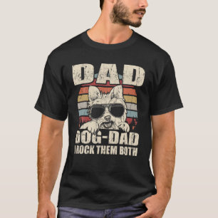 Mens Yorkie Dad And Dog Dad I Rock Them Both Vinta T-Shirt