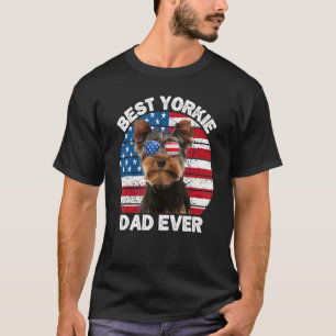 Mens Yorkie Dad For Men Yorkshire Terrier 4th Of T-Shirt