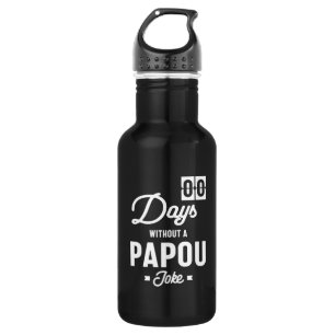 Mens Zero Days Without a Papou Joke 532 Ml Water Bottle