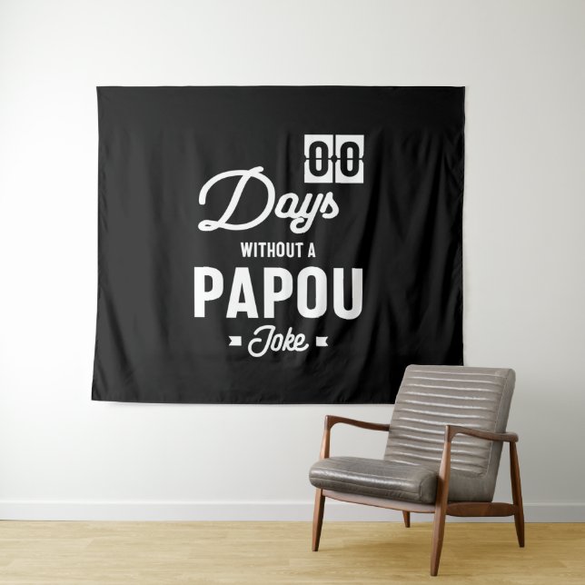 Mens Zero Days Without a Papou Joke Tapestry (In Situ (Horizontal))