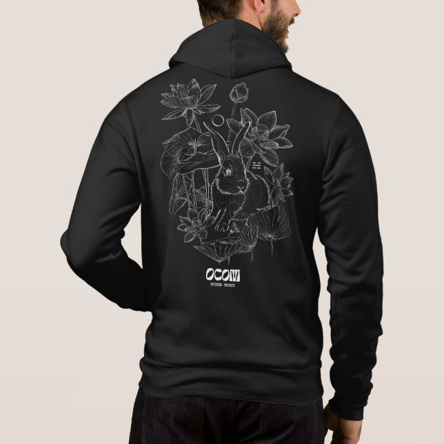 Men's Zip-Up Hoodie Black (Back)