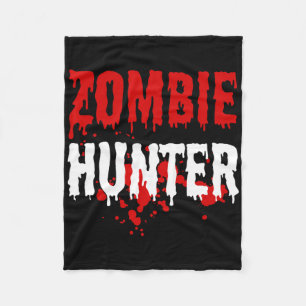 Mens Zombie Hunter Scary Halloween Fleece Blanket