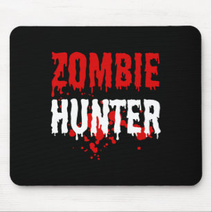 Mens Zombie Hunter Scary Halloween  Mouse Mat