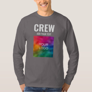 MensDouble Sided Design Print Long Sleeve Crew T-Shirt