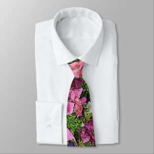 MENS'S FLORAL NECKTIE/ PETUNIAS TIE