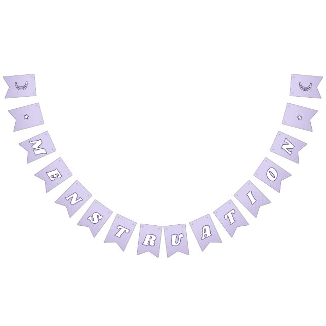 Menstruation Cute Lavender Purple Funky Lettering Bunting (All)