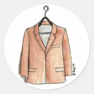 Menswear Fashion Jacket Sportcoat Clothes Style Classic Round Sticker