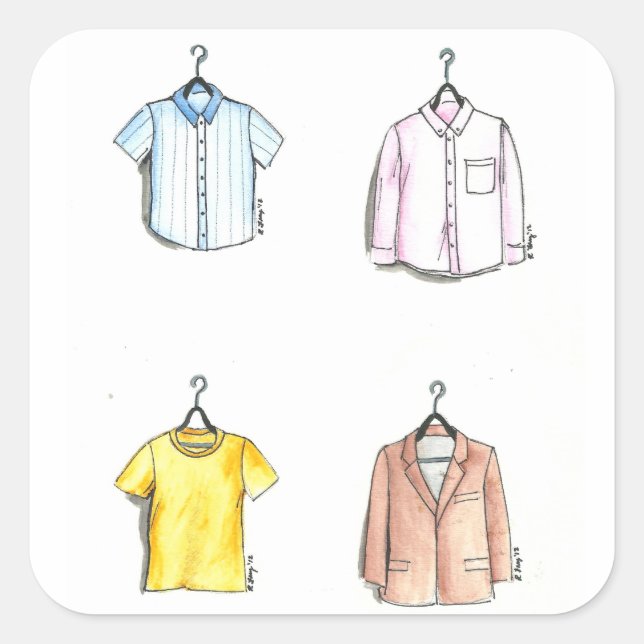 Menswear Men's Fashion Design Shopping Clothes Square Sticker (Front)
