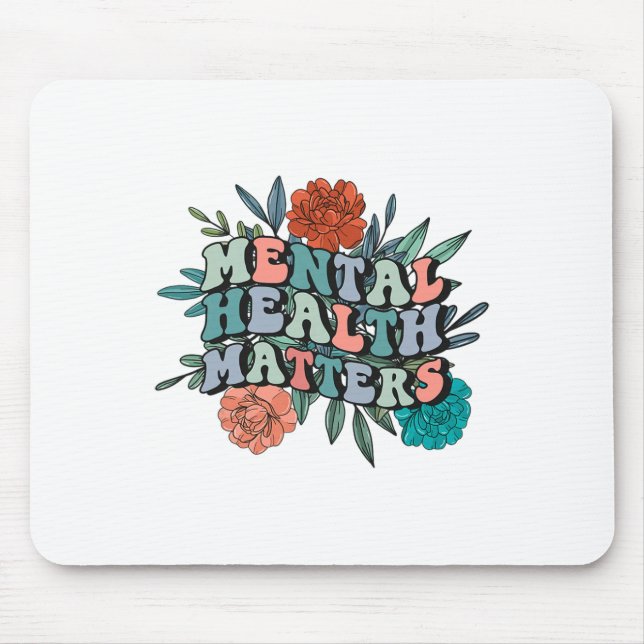 Mental Awareness Mental Health Problems Groovy Flo Mouse Mat (Front)