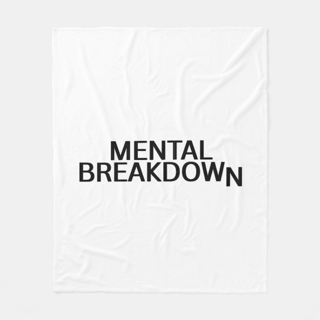 Mental Breakdown Minimalist Oversized Soft Fleece Blanket (Front)