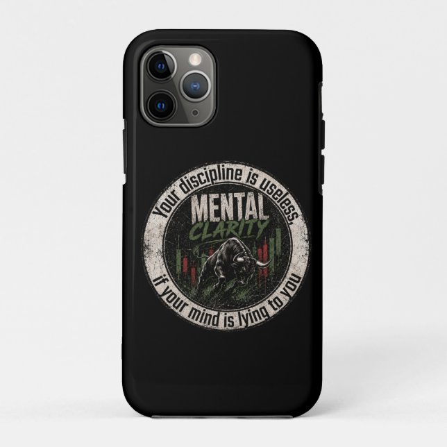 Mental Clarity Over Mind Games Bull Trader Design Case-Mate iPhone Case (Back)