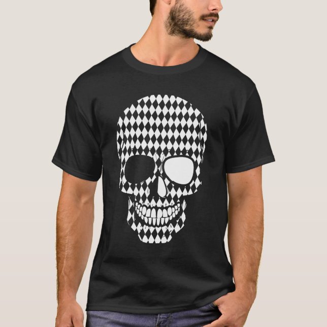 Mental Disorder Depression Support Bipolar Skull T-Shirt (Front)