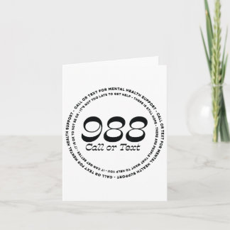 Mental Health 988 Suicide Prevention  Card