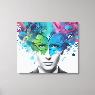 Mental health abstract art canvas print