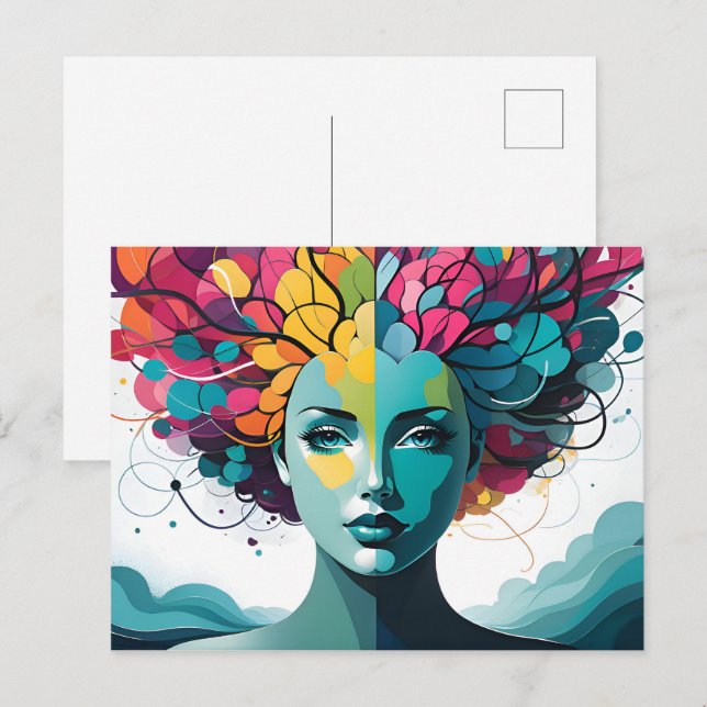 Mental health abstract art postcard (Front/Back)