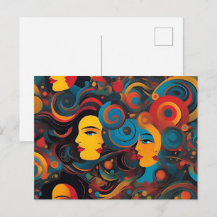 Mental health abstract art postcard
