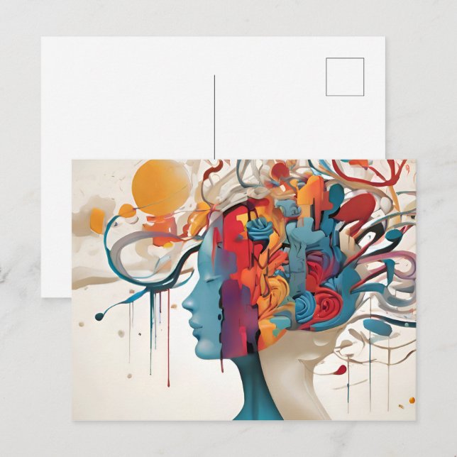 Mental health  abstract art postcard (Front/Back)