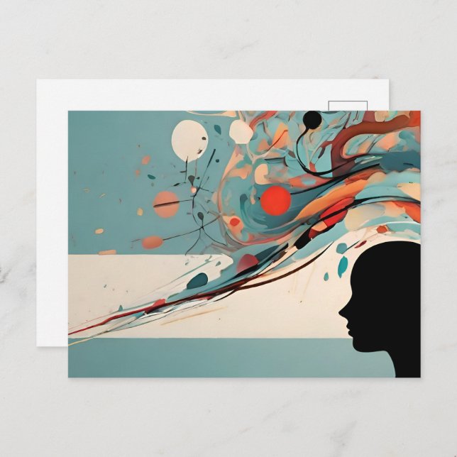 Mental health abstract art postcard (Front/Back)