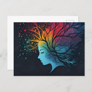 Mental health abstract art postcard