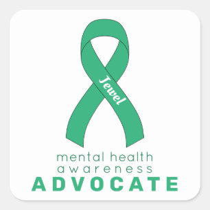 Mental Health Advocate White Square Sticker