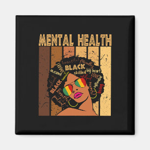 Mental Health Afro African American Black History  Magnet